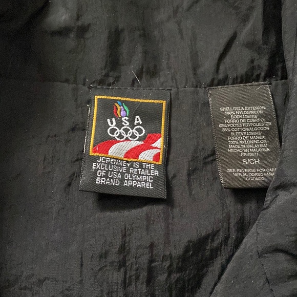 Vintage Rare Olympics USA Black Windbreaker Jacket - Picture 2 of 6